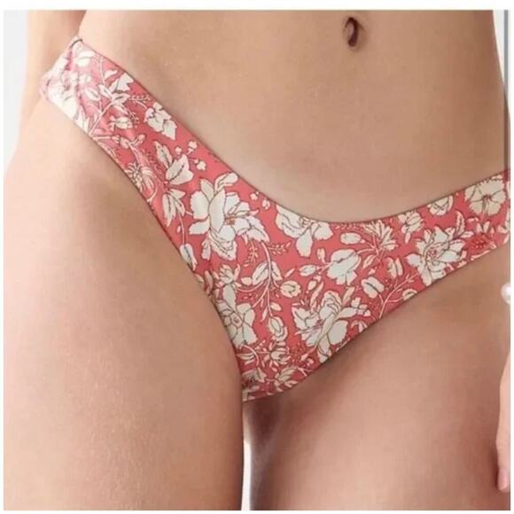 NWT J.Crew Curved-Waist Cheeky Bikini Bottom Pink Tossed Floral Swim Surf Sz 3X - Picture 1 of 4